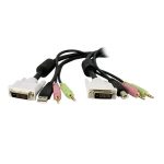 StarTech.com Cable para Switch Conmutador KVM de 4,5 metros, 4en1 DVI-D Dual Link, USB con Audio y Micrófono, SKU DVID4N1USB15