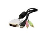 StarTech.com Cable para Switch Conmutador KVM de 4,5 metros, 4en1 DVI-D Dual Link, USB con Audio y Micrófono, SKU DVID4N1USB15