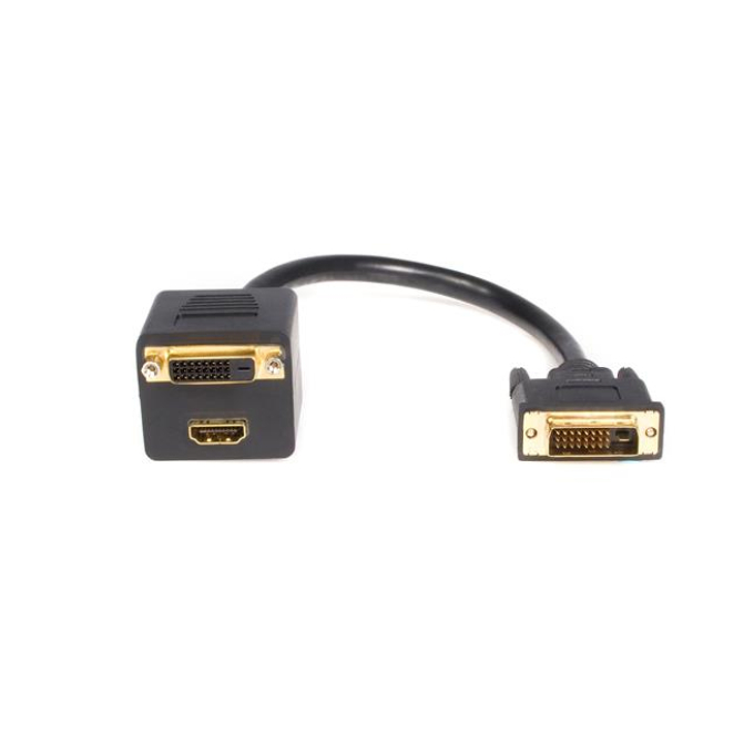 StarTech.com Splitter Cable DVI/HDMI para salida dual Cable StarTech.com DVI HDMI Splitter con salida dual para conectar dos dispositivos, SKU DVISPL1DH