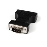 Adaptador conversor de StarTech de DVI-I a VGA, con conector DVI-I hembra y HD15 macho, color negro, SKU DVIVGAFMBK