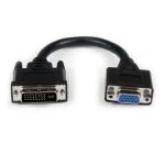 Imagen del adaptador conversor StarTech.com de 20cm DVI-I a VGA, DVI-I macho a HD15 hembra, SKU DVIVGAMF8IN