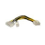 StarTech.com Adaptador de corriente EPS con conexión de 4 pines a 8 pines, longitud de 6 pulgadas, modelo EPS48ADAP, ideal para sistemas LP4.