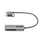 StarTech.com lector USB 3.0 de tarjetas de memoria Flash SD, CompactFlash y microSD con adaptador USB-C y USB-A integrado, SKU FCREADMICRO3V2