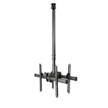 StarTech.com soporte de techo para 2 TV de espalda a espalda con mástil telescópico ajustable, giro, inclinación y rotación, compatible con pantallas de 32 a 75 pulgadas, SKU FPCEILBTB