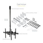 StarTech.com soporte de techo para 2 TV de espalda a espalda con mástil telescópico ajustable, giro, inclinación y rotación, compatible con pantallas de 32 a 75 pulgadas, SKU FPCEILBTB