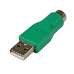 Adaptador StarTech.com que convierte conector PS/2 MiniDIN hembra a macho USB. SKU GC46MF