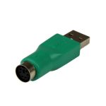 Adaptador StarTech.com que convierte conector PS/2 MiniDIN hembra a macho USB. SKU GC46MF