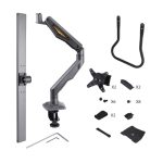 StarTech.com Brazo Soporte VESA para Sobremesa, soporta 2 monitores de hasta 27 pulgadas, totalmente articulado, SKU H2M1AS2-MONITOR-ARM