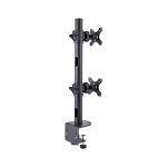 StarTech.com soporte de sobremesa para dos monitores apilados verticalmente de 49 pulgadas, capacidad de carga de 32kg, de mordaza en C, SKU H2MPV-MONITOR-MOUNT
