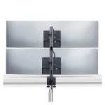 StarTech.com soporte de sobremesa para dos monitores apilados verticalmente de 49 pulgadas, capacidad de carga de 32kg, de mordaza en C, SKU H2MPV-MONITOR-MOUNT