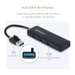 Imagen del producto StarTech.com Hub USB-A de 4 Puertos, 5Gbps, alimentado por el bus, modelo H5A4A-USB-HUB.