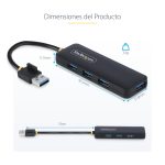 Imagen del producto StarTech.com Hub USB-A de 4 Puertos, 5Gbps, alimentado por el bus, modelo H5A4A-USB-HUB.