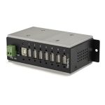 StarTech.com Hub USB 2.0 de 7 Puertos, Hub Ladrón Industrial USB-A de Metal con Protección ESD y Contra Picos de Corriente, SKU HB20A7AME