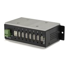StarTech.com Hub USB 2.0 de 7 Puertos, Hub Ladrón Industrial USB-A de Metal con Protección ESD y Contra Picos de Corriente, SKU HB20A7AME
