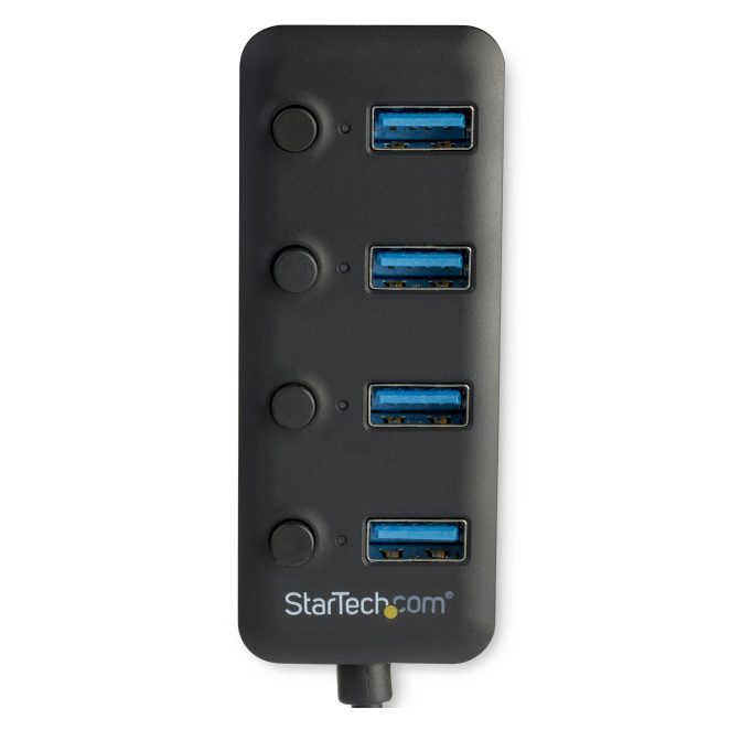 StarTech.com Hub Ladrón USB 3.0 4 Puertos - USB-A a USB 3.0 Tipo A con Interruptores Individuales de Encendido/Apagado - USB 3.2 Gen 1 SuperSpeed 5Gbps - Alimentado por el Bus USB - Portátil - Cable de 25cm 2 StarTech.com Hub Ladrón USB 3.0 compacto y ligero