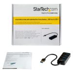 Hub USB 3.0 de StarTech.com con 4 puertos, interruptores individuales de encendido/apagado, USB-A a USB 3.0 Tipo A, USB 3.2 Gen 1 SuperSpeed 5Gbps, portátil, cable de 25cm, SKU HB30A4AIB