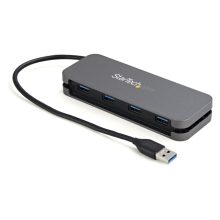 StarTech.com Hub USB 3.0 portátil de 4 puertos USB-A, USB 3.2 Gen 1, 5Gbps, alimentado por el bus, SKU HB30AM4AB