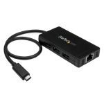 Concentrador StarTech.com USB 3.0 de 3 Puertos con USB-C y Ethernet Gigabit, velocidad de 5Gbps, SKU HB30C3A1GE