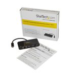 StarTech.com Hub Concentrador USB 3.0 con 3 puertos USB-A, Ethernet Gigabit, entrega de alimentación de 60W, SKU HB30C3AGEPD