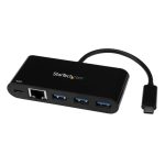 StarTech.com Hub Concentrador USB 3.0 con 3 puertos USB-A, Ethernet Gigabit, entrega de alimentación de 60W, SKU HB30C3AGEPD