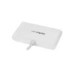 Concentrador USB-C a USB-A de StarTech.com, modelo HB30C4ABW, con 4 puertos USB 3.0 SuperSpeed de 5Gbps, en color blanco para ordenadores portátiles.