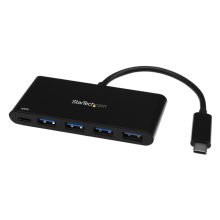 Hub USB 3.0 de StarTech.com con 4 Puertos, entrega de potencia PD, velocidad de 5Gbps, adaptador USB-C a 4x USB-A, SKU HB30C4AFPD