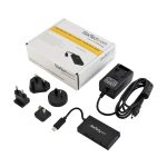 Imagen del StarTech.com Hub USB C de 4 Puertos con especificaciones USB 3.0 SuperSpeed 5Gbps y SKU HB30C4AFS