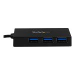 Imagen del StarTech.com Hub USB C de 4 Puertos con especificaciones USB 3.0 SuperSpeed 5Gbps y SKU HB30C4AFS
