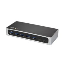 Imagen del StarTech.com Hub Concentrador USB 3.0 USB C a 5x USB-A y 2x USB Tipo C de 7 puertos, modelo HB30C5A2CSC, con velocidad de 5Gbps y ladrón USBC alimentado