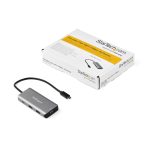 StarTech.com Hub Ladrón USB C con 3 Puertos USB A y 1 Puerto USB C. SKU: HB31C3A1CB. Adaptador USB Tipo C 3.2 Gen 2, Alimentado por el Bus USB, Compacto y de Aluminio.
