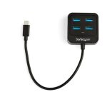 StarTech.com Hub USB C de 4 Puertos, USB 3.2 Gen 2 de 10Gbps, SKU: HB31C4AB, compacto de aluminio, ideal para portátiles