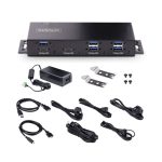 Imagen del StarTech.com Hub Industrial de 7 Puertos USB con velocidades de 10Gbps, incluyendo 5 puertos USB-A y 2 puertos USB-C, SKU HB31C5A2CME