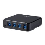 Imagen del Switch Conmutador USB 3.0 de StarTech.com con 5Gbps y 4x4 puertos para compartir dispositivos periféricos. SKU: HBS304A24A.