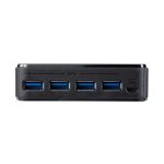 Imagen del Switch Conmutador USB 3.0 de StarTech.com con 5Gbps y 4x4 puertos para compartir dispositivos periféricos. SKU: HBS304A24A.