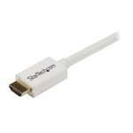 StarTech.com cable HDMI de 5m con Ethernet CL3, ultra alta definición 4K 30Hz 10,2 Gbps, para instalaciones en muro, HDMI 1.4 30AWG, blanco, SKU HD3MM5MW.