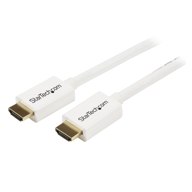 StarTech.com Cable HDMI 7m con Ethernet para Instalaciones en Muro StarTech.com Cable de 7 metros HDMI con Ethernet CL3, UHD 4K 30Hz, alta velocidad 10,2 Gbps, 30AWG blanco. SKU HD3MM7MW