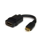 Adaptador StarTech de 12,5cm Mini HDMI a HDMI de alta velocidad 4K 30Hz Ultra HD con conectores chapados en oro, SKU HDACFM5IN