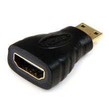 Adaptador StarTech.com mini HDMI a HDMI de alta velocidad con conectores chapados en oro, soporta resolución 4K a 30Hz, SKU HDACFM