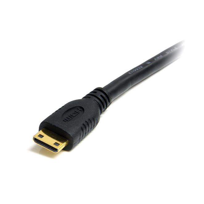 StarTech.com Cable HDMI de alta velocidad con Ethernet 50cm - HDMI a Mini HDMI - Macho a Macho 2 StarTech.com Cable HDMI de alta velocidad con Ethernet mostrando detalles de los conectores