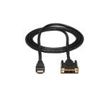 Cable adaptador conversor de StarTech.com de HDMI a DVI-D de 1,8 metros, macho a macho en color negro, SKU HDMIDVIMM6
