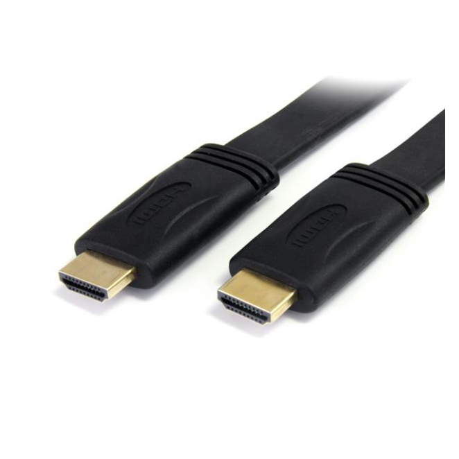StarTech.com Cable HDMI de alta velocidad con Ethernet 5m Plano - 2x HDMI Macho - Ultra HD 4k x 2k - Negro 1 StarTech.com Cable HDMI de alta velocidad