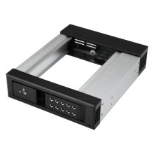 StarTech.com Bahía de Intercambio en Caliente sin Bandeja de 5,25 pulgadas a 3,5 pulgadas, bahía removible de disco duro para unidades de 3,5 pulgadas SATA/SAS, SKU HSB1SATSASBA
