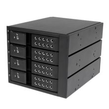 StarTech.com rack móvil backplane de 4 bahías de intercambio en caliente, rack móvil hot swap sin bandeja para unidades de disco duro SSD de 3,5 pulgadas SAS II/SATA III a 6 Gbps, SKU HSB4SATSASBA