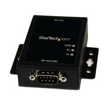 Vista del conversor adaptador serie StarTech.com RS232 a RS422 y RS485 con puerto serial DB9 y protección electrostática 15KV. SKU: IC232485S