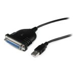 Cable adaptador StarTech.com de 1,8m de largo, transforma conexión DB25 paralela en USB A. SKU ICUSB1284D25