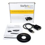 Cable StarTech.com profesional de 0,3 metros con conexión USB a puerto serie RS232 DB9 y retención del puerto COM, SKU ICUSB2321X.