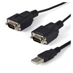Cable StarTech de 1,8 metros USB a 2 puertos serie RS232 DB9 con retención del puerto de asignación COM ICUSB2322F
