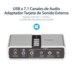 StarTech.com Tarjeta de Sonido 7.1 USB Externa, Adaptador con puerto SPDIF para Audio Digital Óptico, SKU ICUSBAUDIO7D