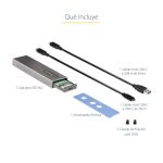 StarTech.com Caja Externa de Aluminio USB-C con velocidad de 10Gbps para NVMe M.2 o SSD M.2 SATA, sin necesidad de herramientas, compatible con NGFF PCIe/SATA, incluye cables USB Tipo C y USB-A, adecuada para tamaños 2230, 2242, 2260, 2280. SKU: M2-USB-C-NVME-SATA