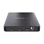 Imagen del producto StarTech.com Caja Thunderbolt 3 de 4 Bahías NVMe M.2 para SSD, con 1 Puerto de Vídeo DisplayPort, 2 Thunderbolt 3 a 40gbps y Fuente de Poder de 72W. SKU: M2E4BTB3.
